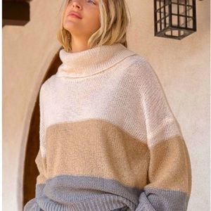 POL Color Block Sweater